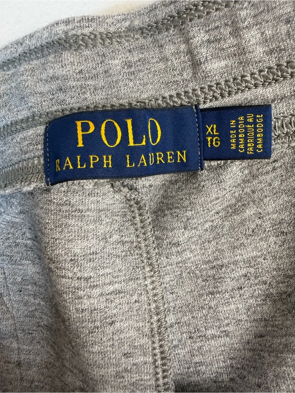 POLO RALPH LAUREN Men's Heather Grey Double-Knit Sweat Shorts 10” Pony